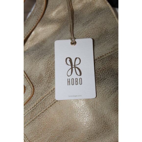 HOBO Sheila Embroidered Satchel Tote Bag Purse Gold Leaf NWT - Picture 5 of 16